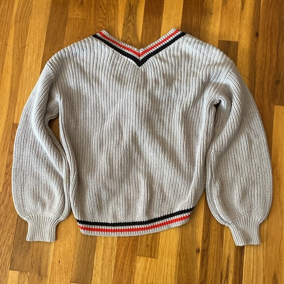 Signature8 Women’s Grey Knit Cross Front Sweater Size S - Picture 6 of 9